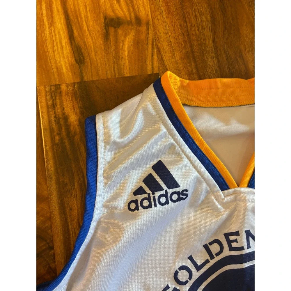Adidas Golden State Warriors Kevin Durant 35 Jersey White Blue Gold Mens S